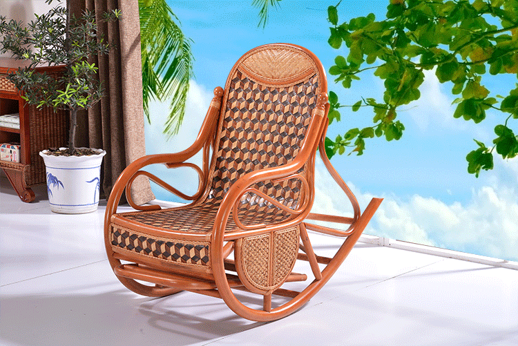 摇摇椅藤摇椅成人藤躺椅阳台懒人藤椅家用逍遥椅午睡椅休闲老人椅