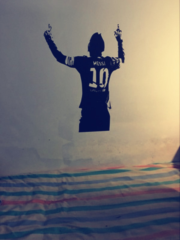 足球明星墙贴梅西海报贴纸创意 学生宿舍卧室球吧酒墙壁装饰贴画