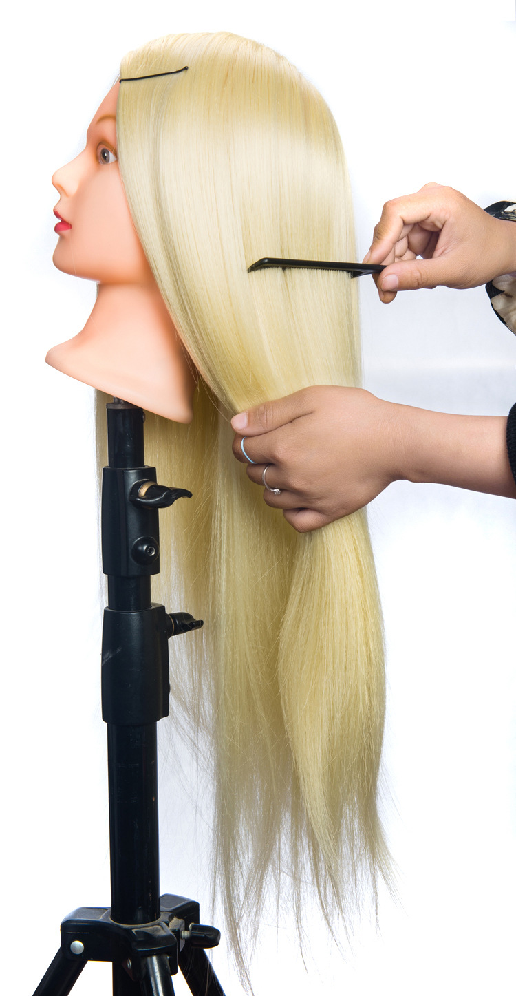 假发头模仿真发公仔头美发模特头假人头模型练习盘发编发化妆造型