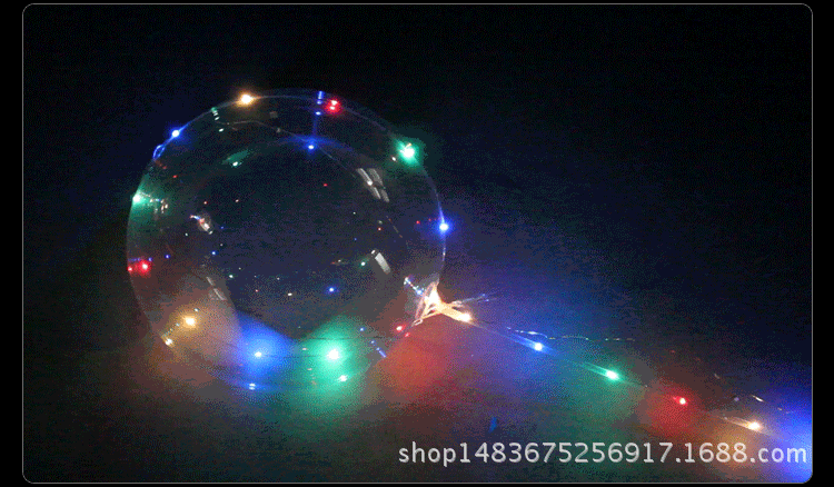 4450发光波波球气球 地摊热卖网红告白气球 18寸led灯
