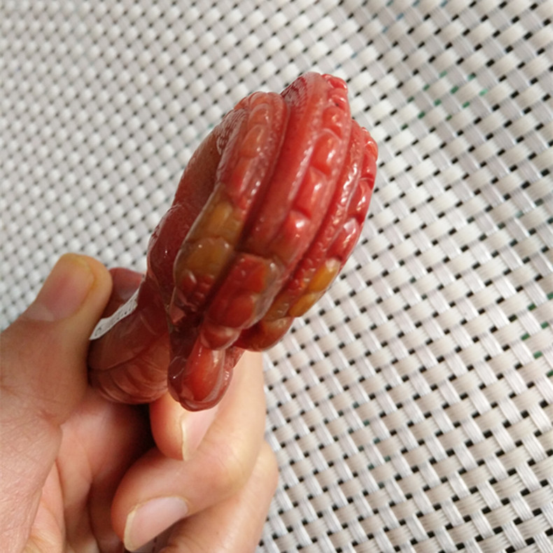 a货黄龙玉手玩件手工雕琢红龙玉凤爪鸡爪时尚手把件礼品腾冲御鑫