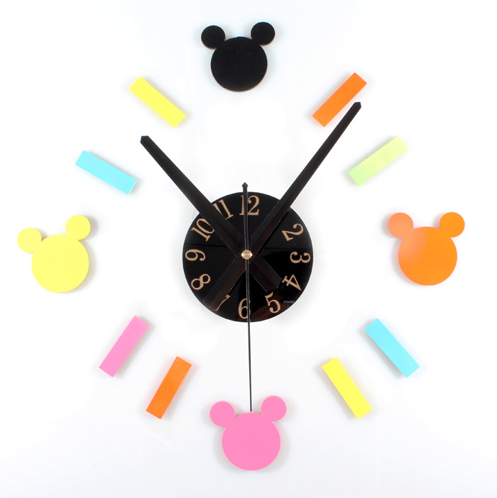 米奇卡通时尚创意米老鼠挂钟diy钟创意趣味组合diy挂钟表