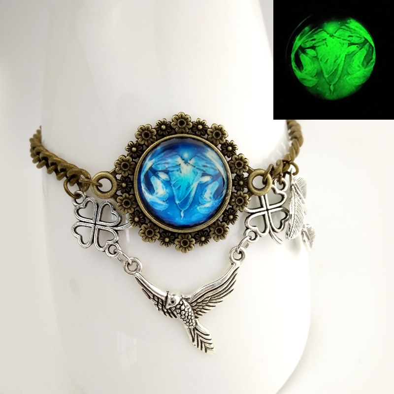 欧美白羊星座夜光星辰12星座手链蓝色大海的传说手饰