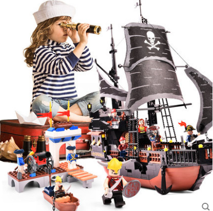 古迪新品兼容乐高拼插积木海盗系列创意模型益智玩具男孩礼物
