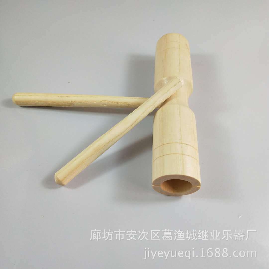 批发儿童双响筒 奥尔夫打击乐器 音乐早教木制螺纹敲击筒响筒