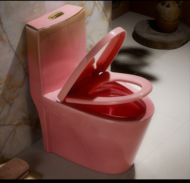 个性创意彩色马桶翡翠釉超漩虹吸静音节水色彩坐便器高温高档家用