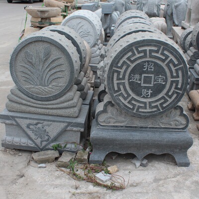 仿古石雕门墩石 家居门口摆放招财进宝抱鼓石 风水饰品摆件