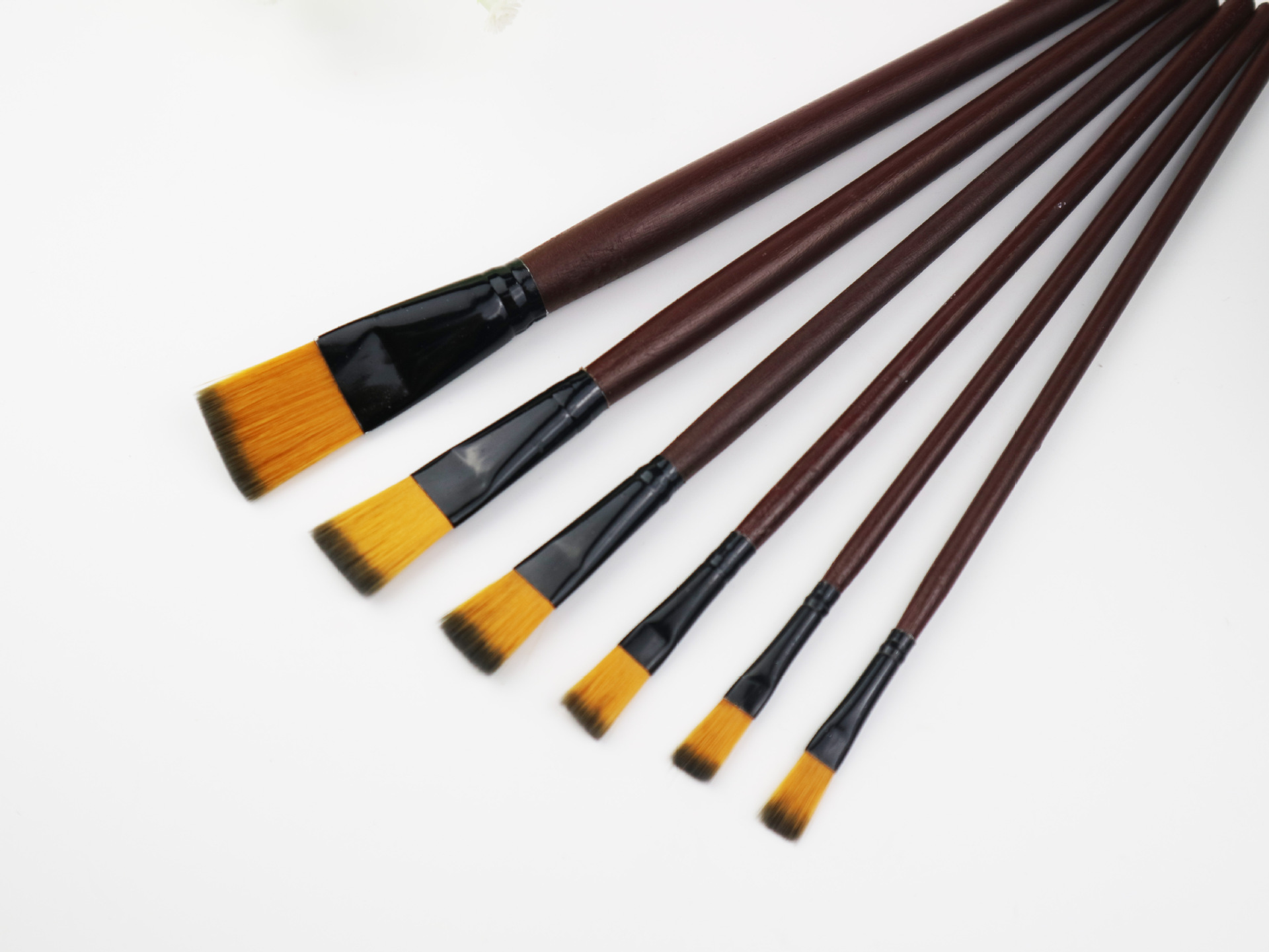 厂家批发6支排笔套装 820尼龙羊毛油画笔 水粉水彩画笔刷子学生