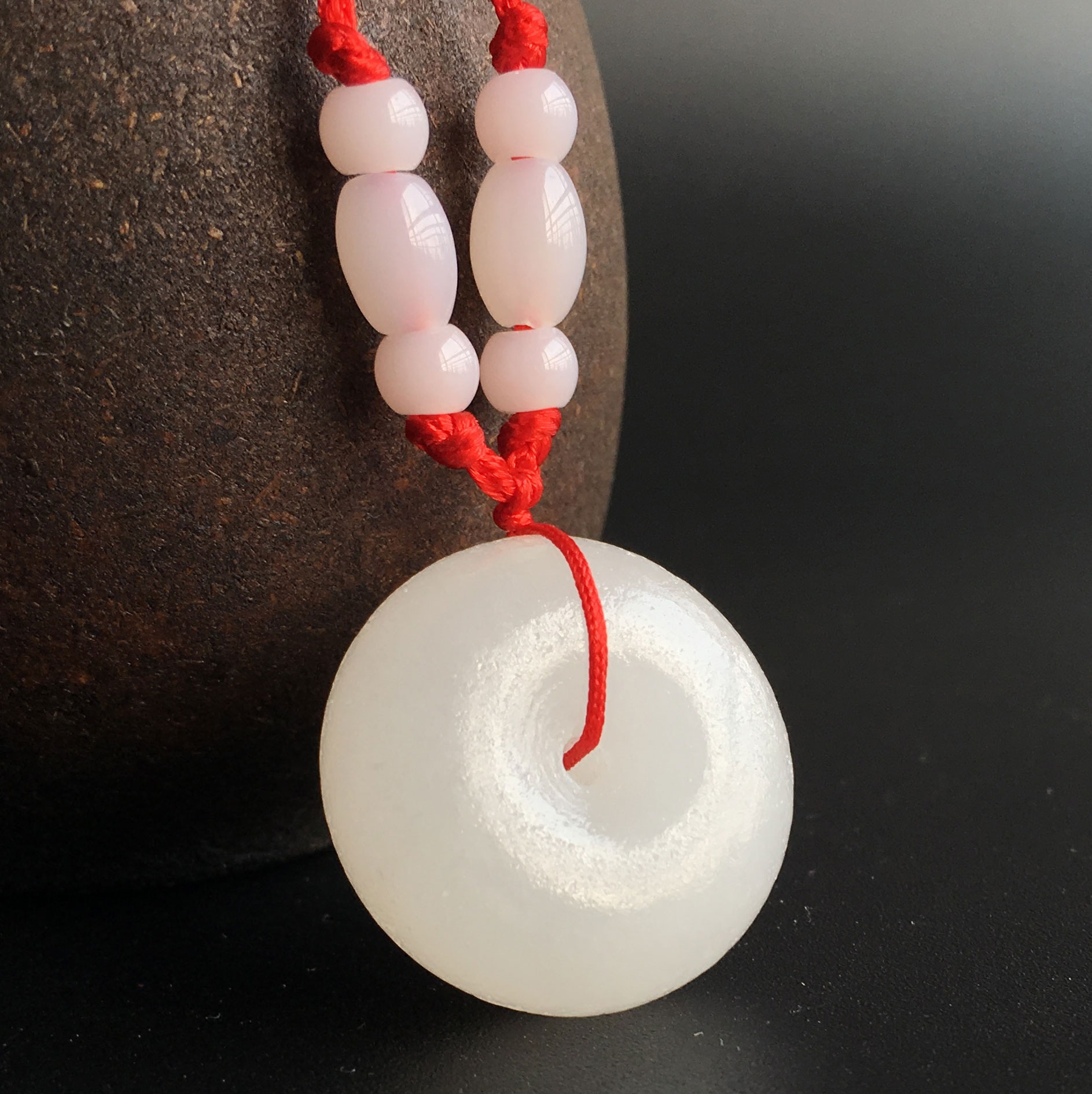 玉石批发包邮纯玉石无瑕疵 阿富汗白玉平安扣 玉平安扣吊坠男女款