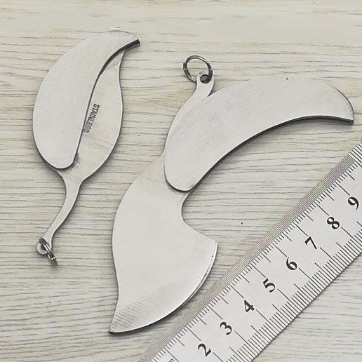 户外全钢叶子刀 钥匙扣刀 野营 树叶形状小刀 礼品刀 水果刀