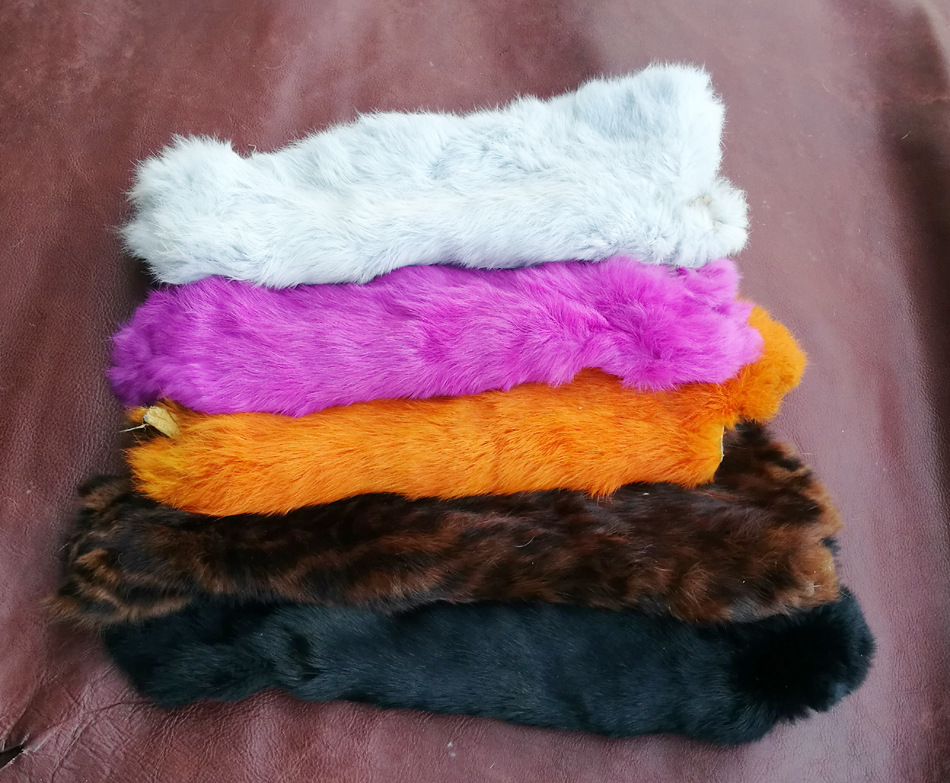 现货供应兔毛皮鞋服配饰天然濑兔毛皮一体