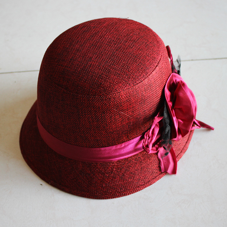 厂家大量批发长彪纸花殡葬用品寿衣配件女士时尚寿帽高档精品礼帽