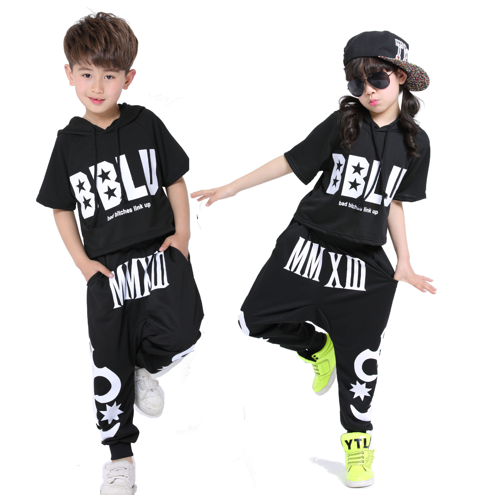 新款春秋季儿童现代舞服装街舞表演服学生女童嘻哈爵士舞潮装