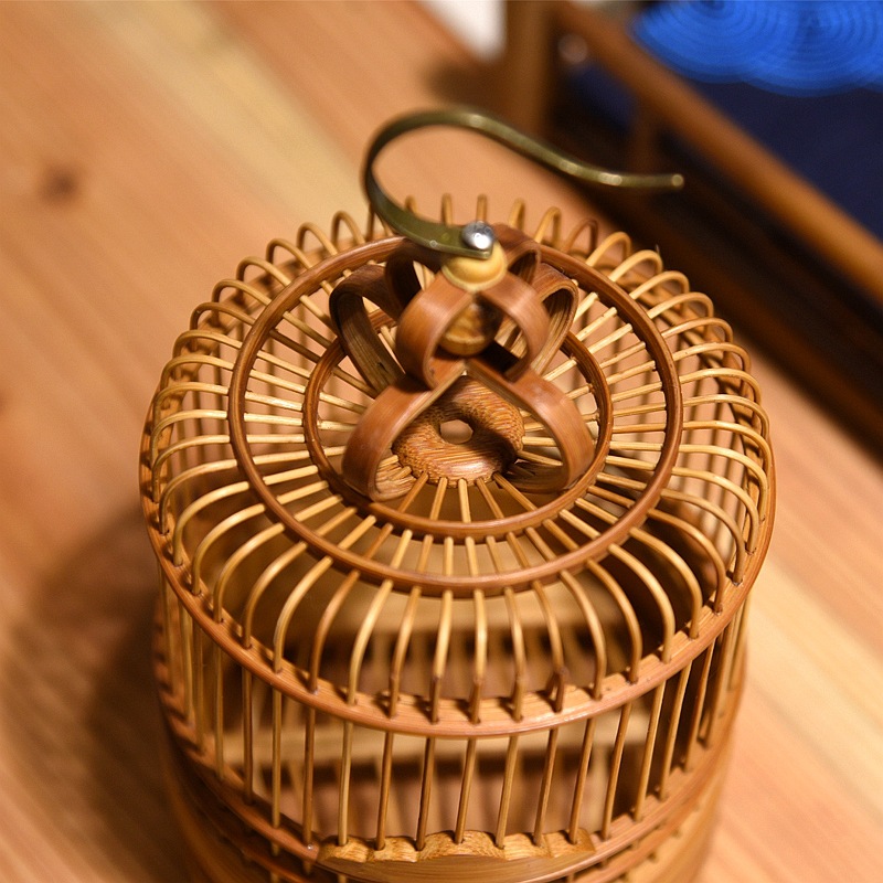 蝈蝈笼子 手工竹编 蚂蚱笼子 鸣虫用具蝈蝈笼 竹笼蛐蛐笼子弄竹堂