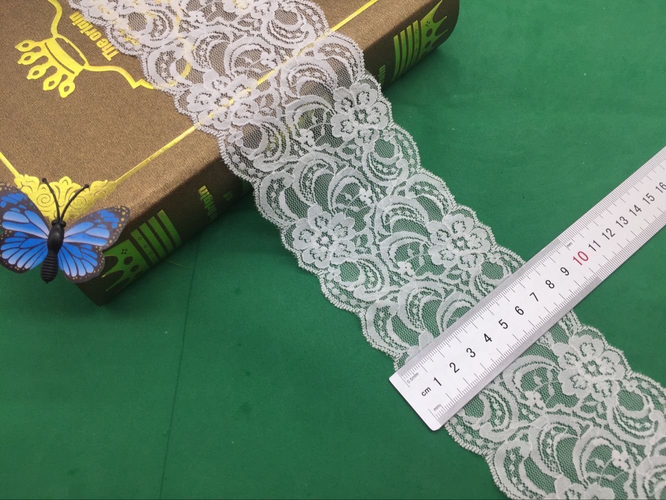 福建柄腾花边新品现货供应6016#宽度8cm弹力蕾丝花边长期现货