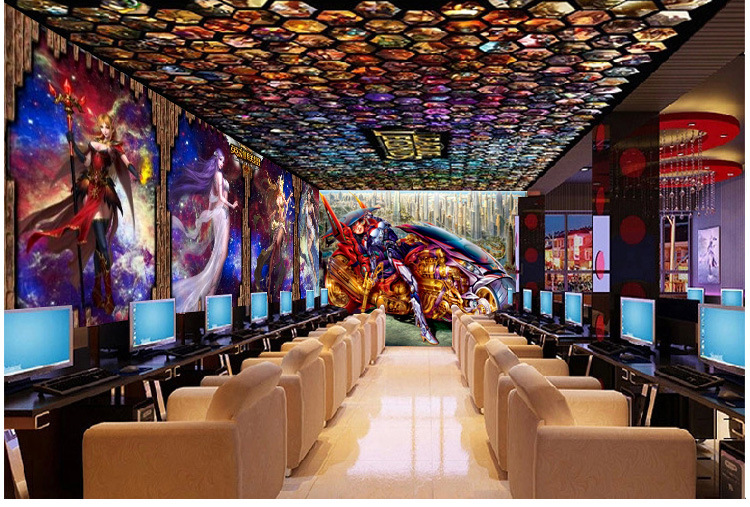 3d英雄联盟lol游戏主题背景墙网吧墙纸王者荣耀cf网咖壁纸壁画