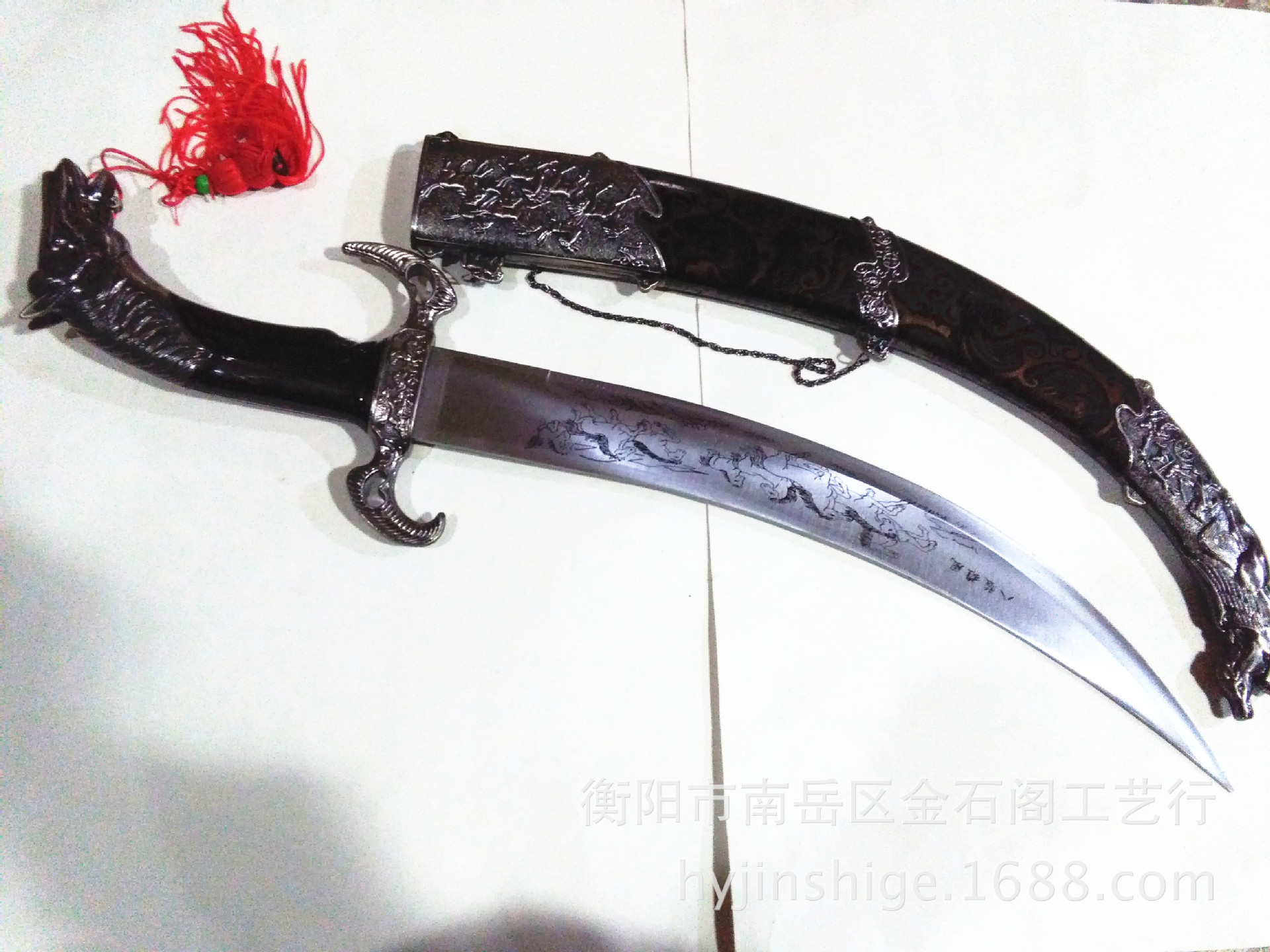 批发成吉思汗弯刀蒙古刀 蒙古特色刀剑 促销送礼 未开刃一件代发