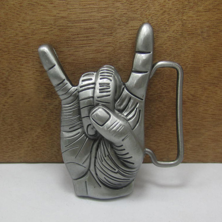 bullzine 特价锌合金摇滚手势音乐皮带扣fp-03471西部牛仔腰带扣