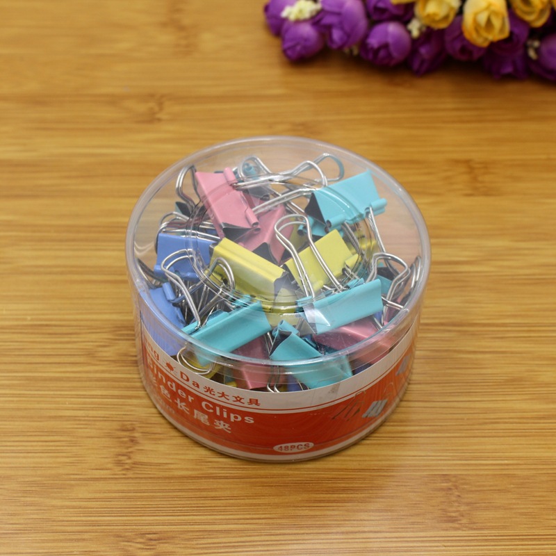 彩色中号长尾夹4号25mm燕尾夹凤尾铁票夹子办公用品文具批发