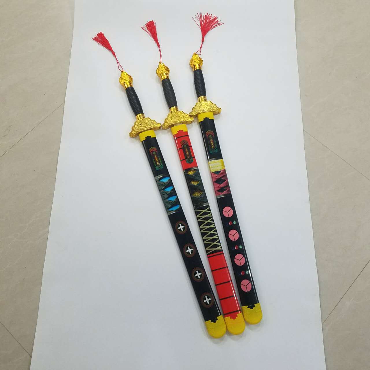 厂家直销玩具竹制青龙剑模型玩龙泉宝剑青龙剑 仿真电镀青龙剑