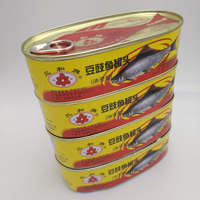 三和牌豆豉鱼罐头184g水产鱼肉零食罐头即食广东特产送粥下饭辅食