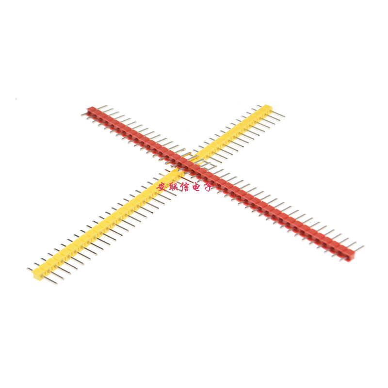 1x40pin 彩色排针 2.54mm间距/直插/连接器/黑白红绿蓝黄/1x40p