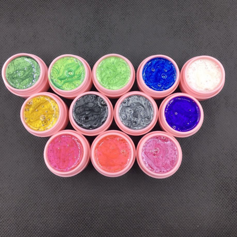 美甲珠光胶 彩胶 液体uv珠光胶 珠光胶实色 12色珠光胶