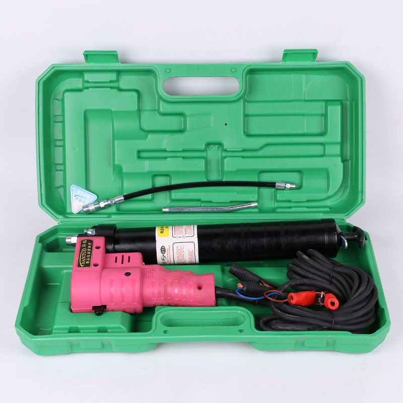 厂家供应600cc电动高压注油枪 重型省力塑盒12v24v电动黄油枪