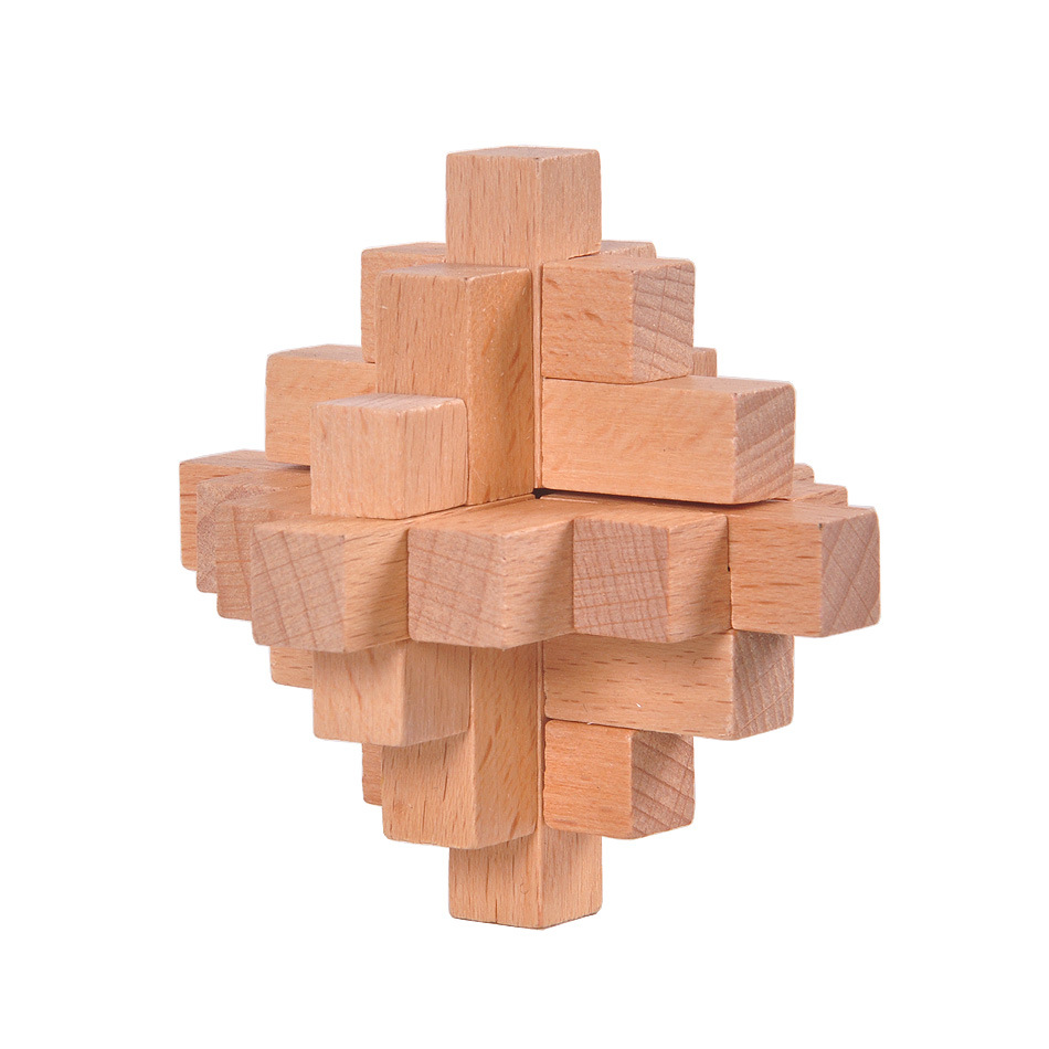 木制成人古典益智玩具孔明锁鲁班锁十五通十五根小菠萝榉木