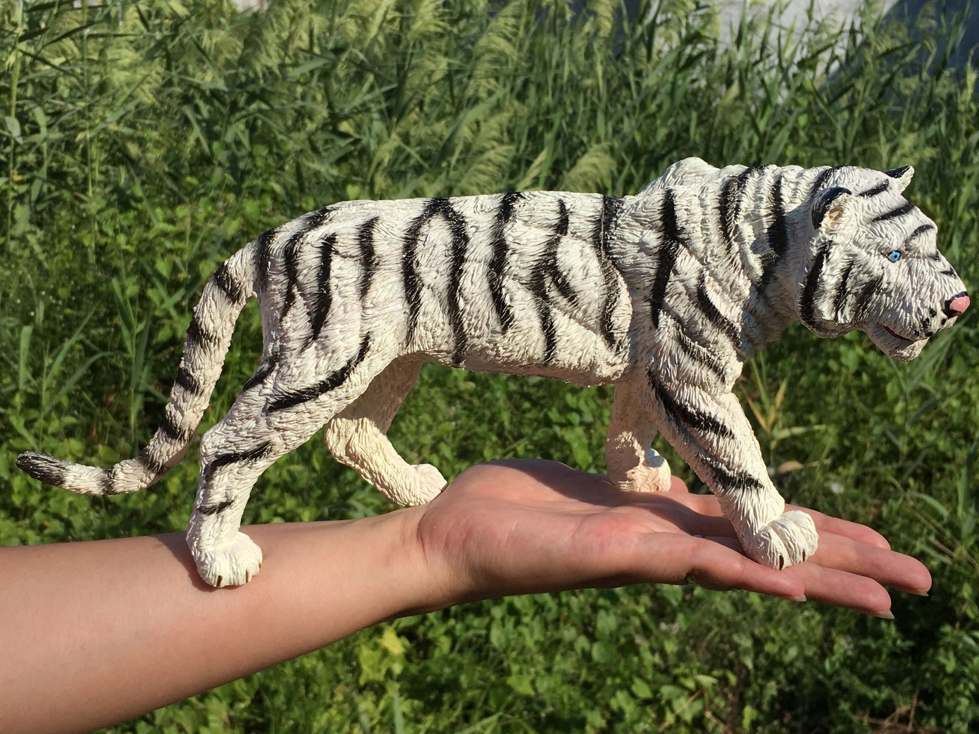 厂家直仿真动物模型玩具 模型摆件 野生动物园 大号白化虎rlf批发