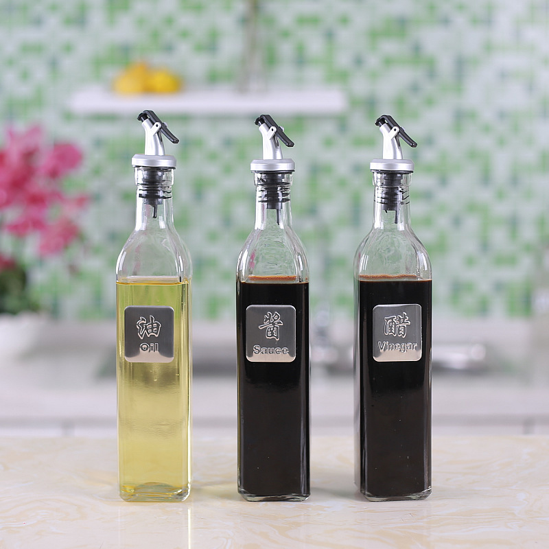 现货批发透明玻璃瓶创意厨房酱油酒瓶调料瓶玻璃油壶玻璃油壶调料
