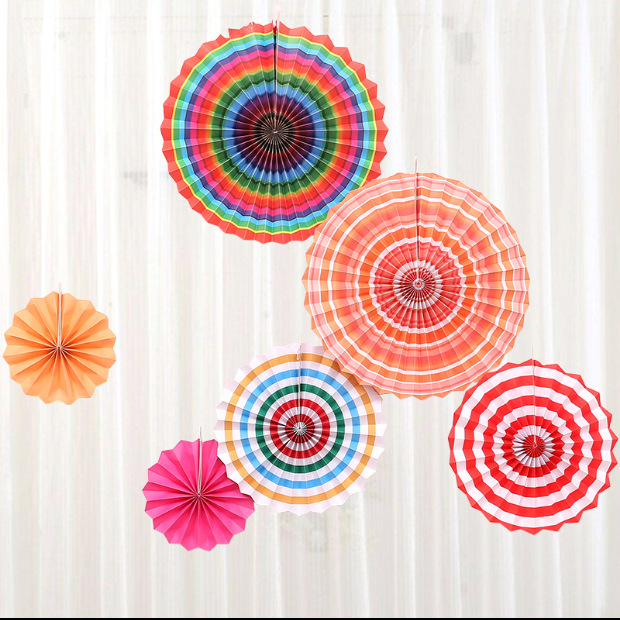 Paper Fan Flower Decoration Children's Baby Birthday Full-Year Party Decoration Diy Paper Flower Fan Suit Wedding and Wedding Decoration