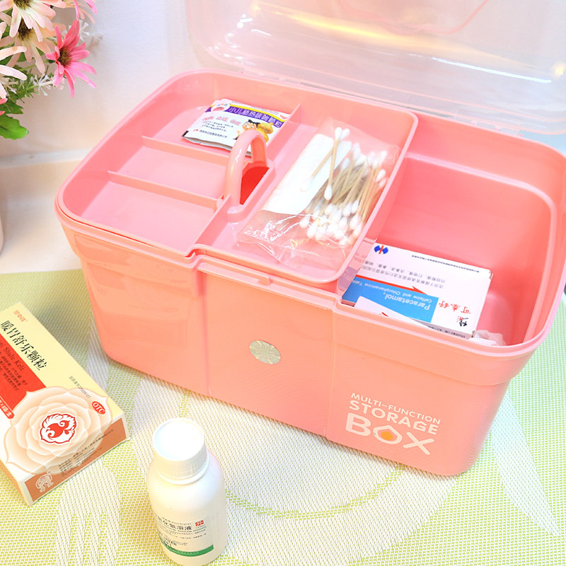 Double-Layer Household Medicine Box Portable Medical Kit Household Sealed Large Capacity Storage Box Creative Medicine Box