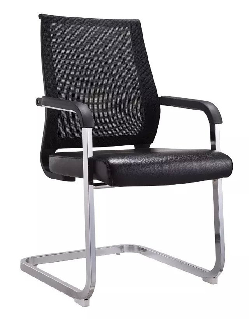 厂家批发时尚透气网布职员办公电脑椅舒适固定弓形会议椅培训椅子