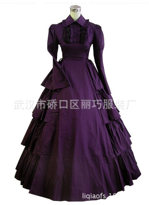 春夏季新款 Lolita宫廷洋装连衣长裙 晚会舞台礼服 送裙撑