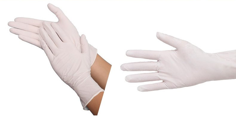 拓丰食品级丁腈防腐蚀防油家用加厚乳白色手套50只装