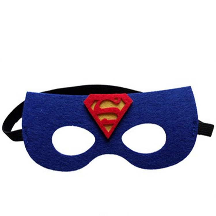 厂家直销爆款鬼节万圣节化妆舞台装扮面具眼罩 儿童超人毛毡面具