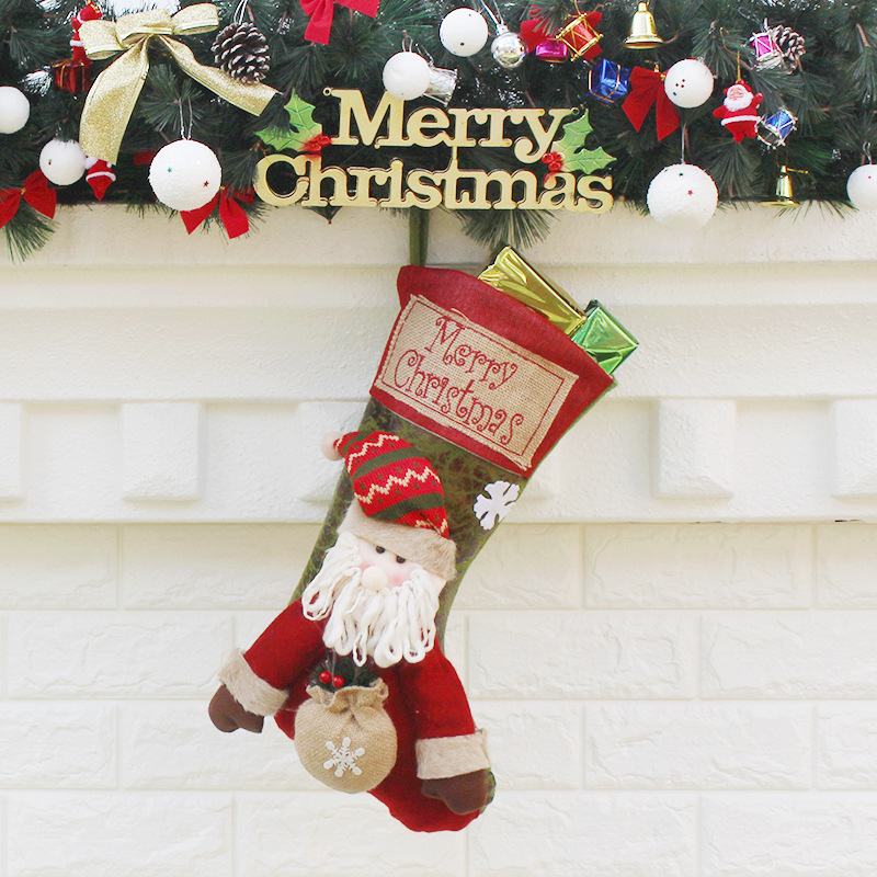 New Christmas Stockings Gift Bags Christmas Decorations Large High-End Christmas Stockings Gift Candy Socks