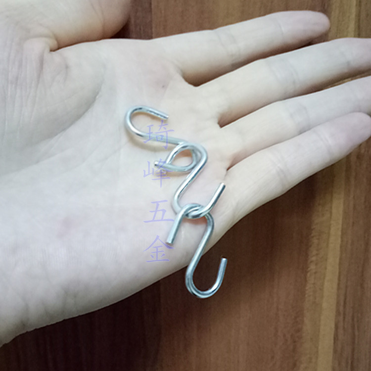 s钩子2mm镀锌8字钩厂家定做批发2*25mms型弯钩销家居日用8形挂钩