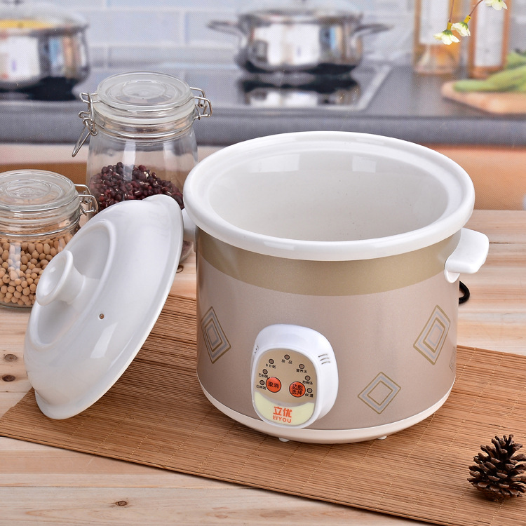 立优智能1.5升陶瓷电炖锅白瓷煮粥煲汤bb迷你宝宝锅慢炖锅保温