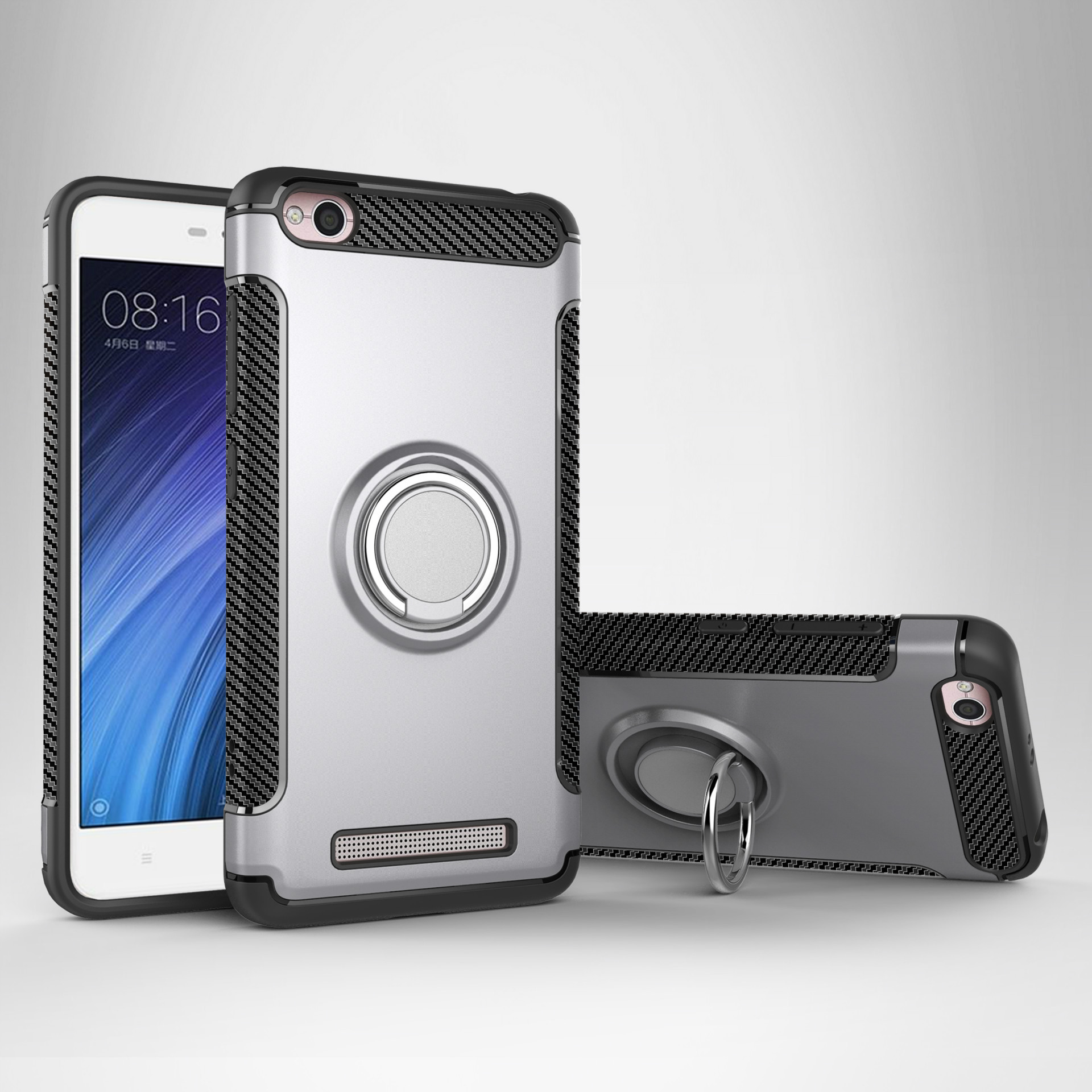 指环铠甲 红米4a车载磁吸 二合一 四角全包防摔盔甲 手机壳厂家