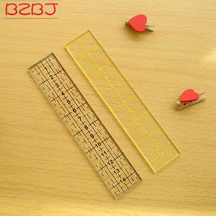拼布尺子15cm*3cm 厚3mm 手工缝纫工具 黑黄两色选 diy工具