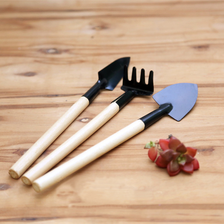 迷你三件套园艺 花园小铁铲 铁锹 挖土工具 园艺种花工具套装用品