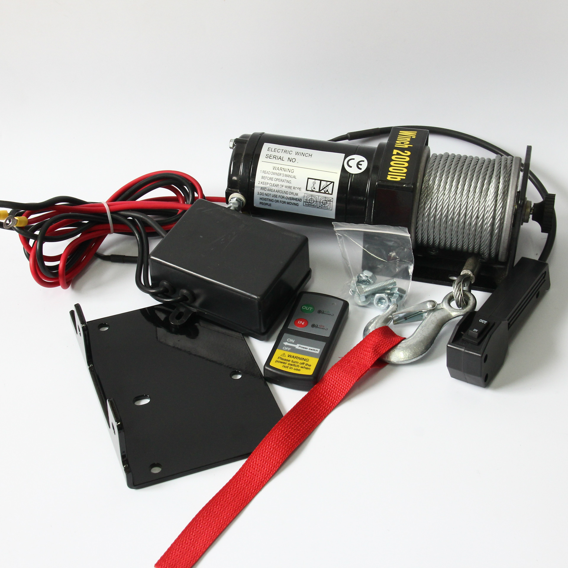 专业生产atv电动绞盘2000lb winch 钢索直流电动绞盘可定制