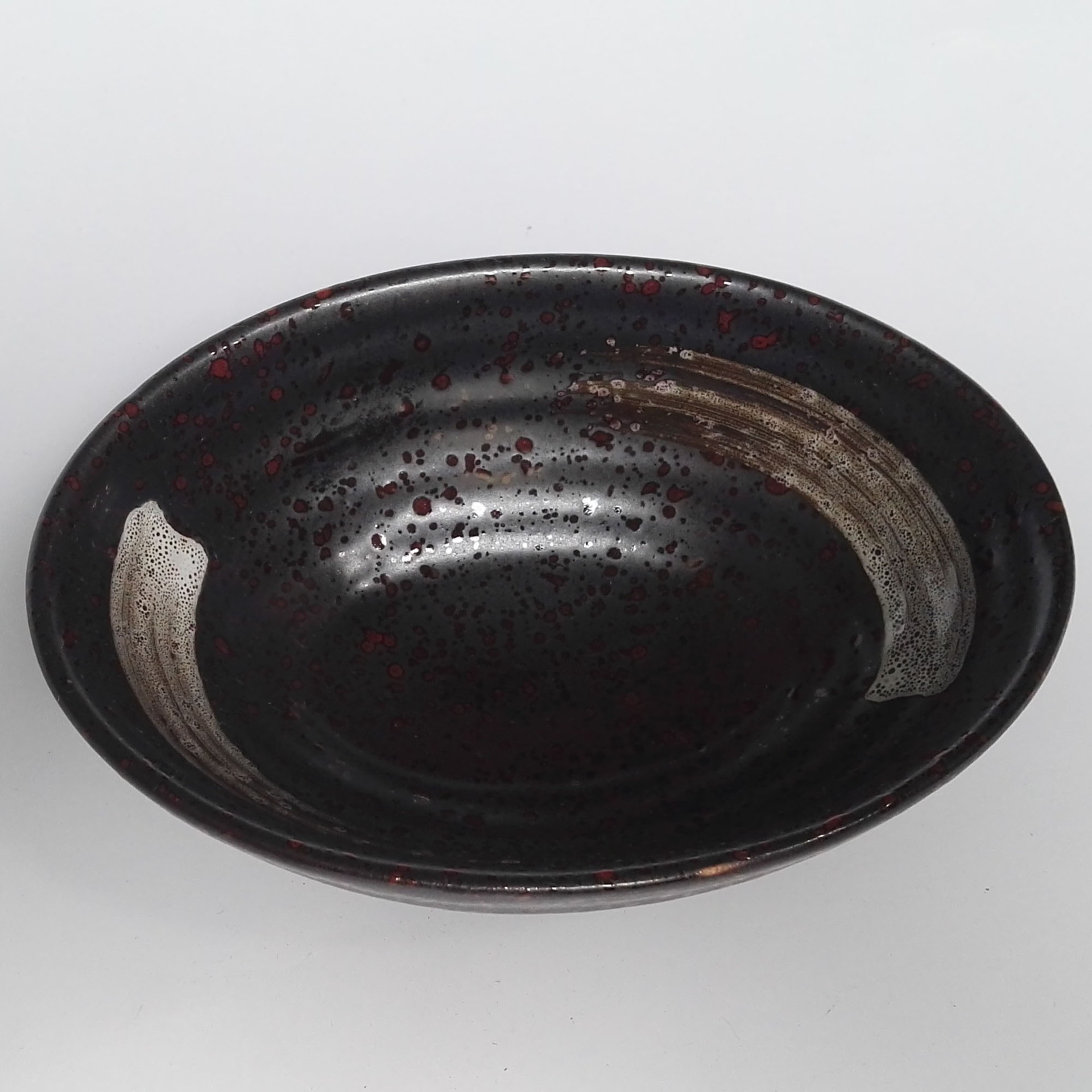 5"三脚旦形罗纹碗 陶瓷黑色铁锈红行云日韩酱料 甜点小食点心