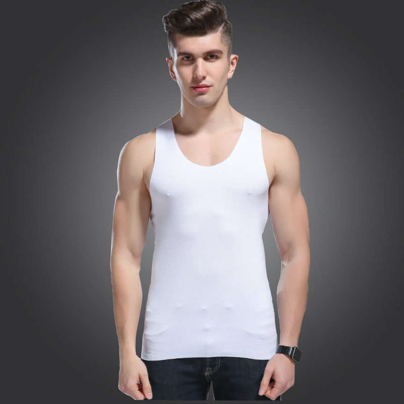 Spring and Summer Men's Modal Vest Seamless Tailor Men's Seamless Solid Color Sports Bottoming Shirt Factory Wholesale