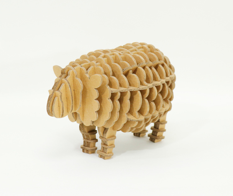 绵羊diy动物拼装纸工艺品益智乐趣教育认知创意3d感知结构拼件