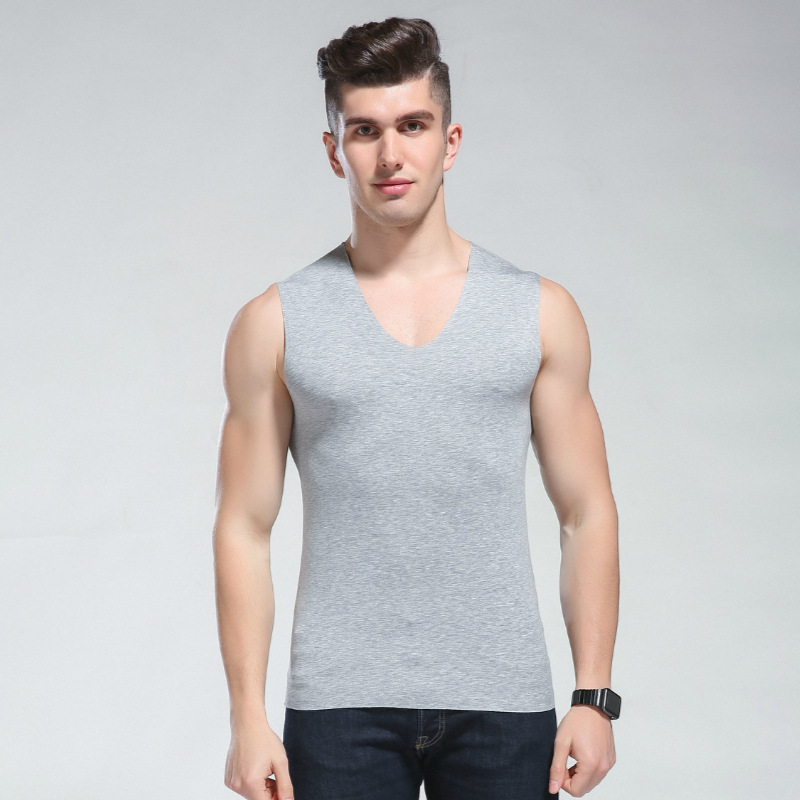 Spring and Summer Men's Modal Vest Seamless Tailor Men's Seamless Solid Color Sports Bottoming Shirt Factory Wholesale