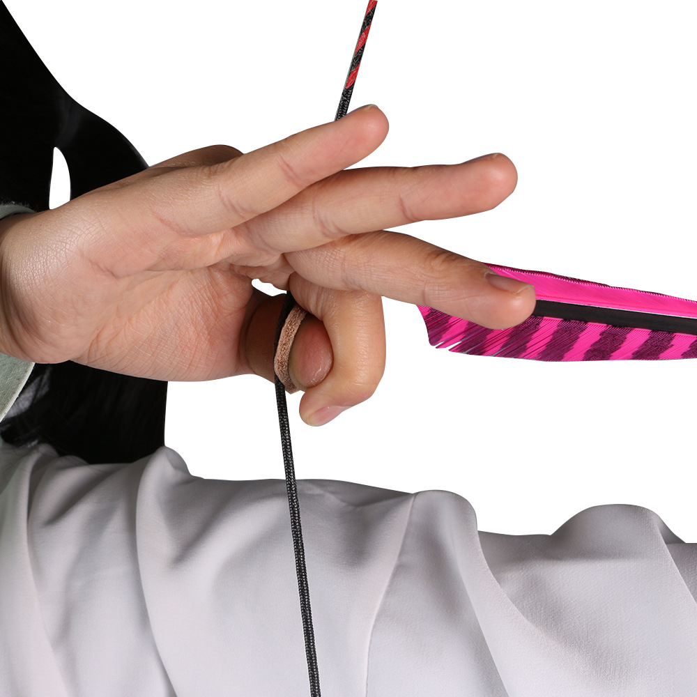 huwairen 硬扳护指 硬皮料 传统弓箭蒙古式撒放护指