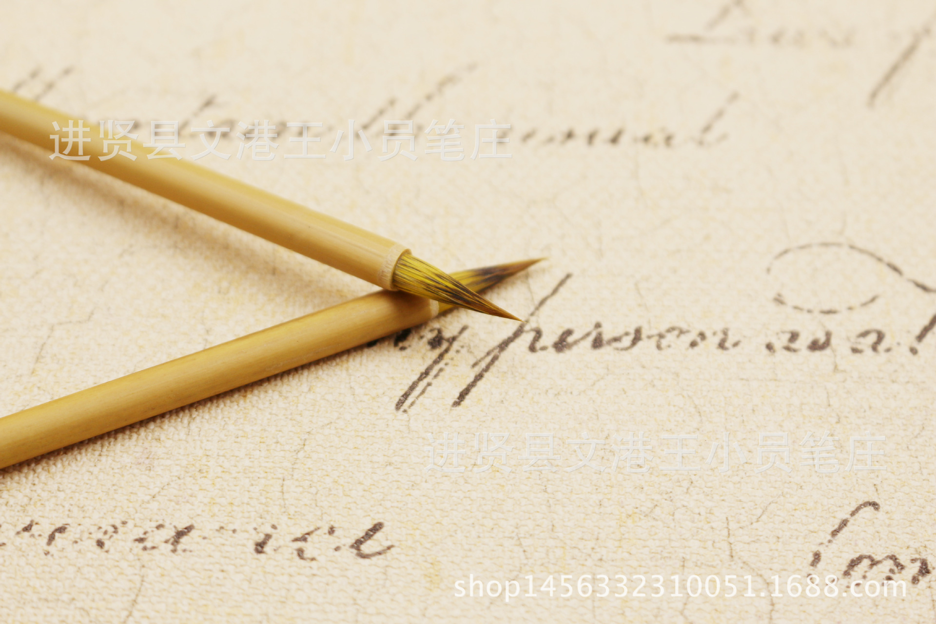 厂家直销 鸡毛小楷毛笔批发 初学抄经笔 描点书法绘画用品竹质杆